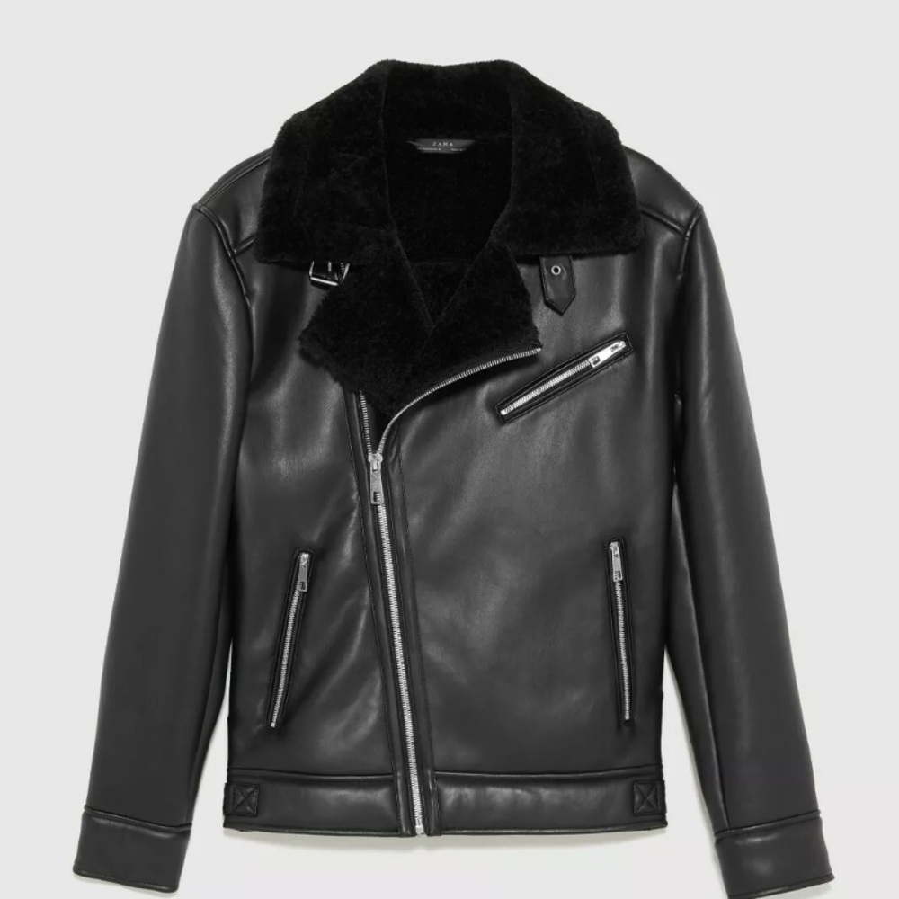 Zara leather jacket with sharpa lining. SALE is FINAL